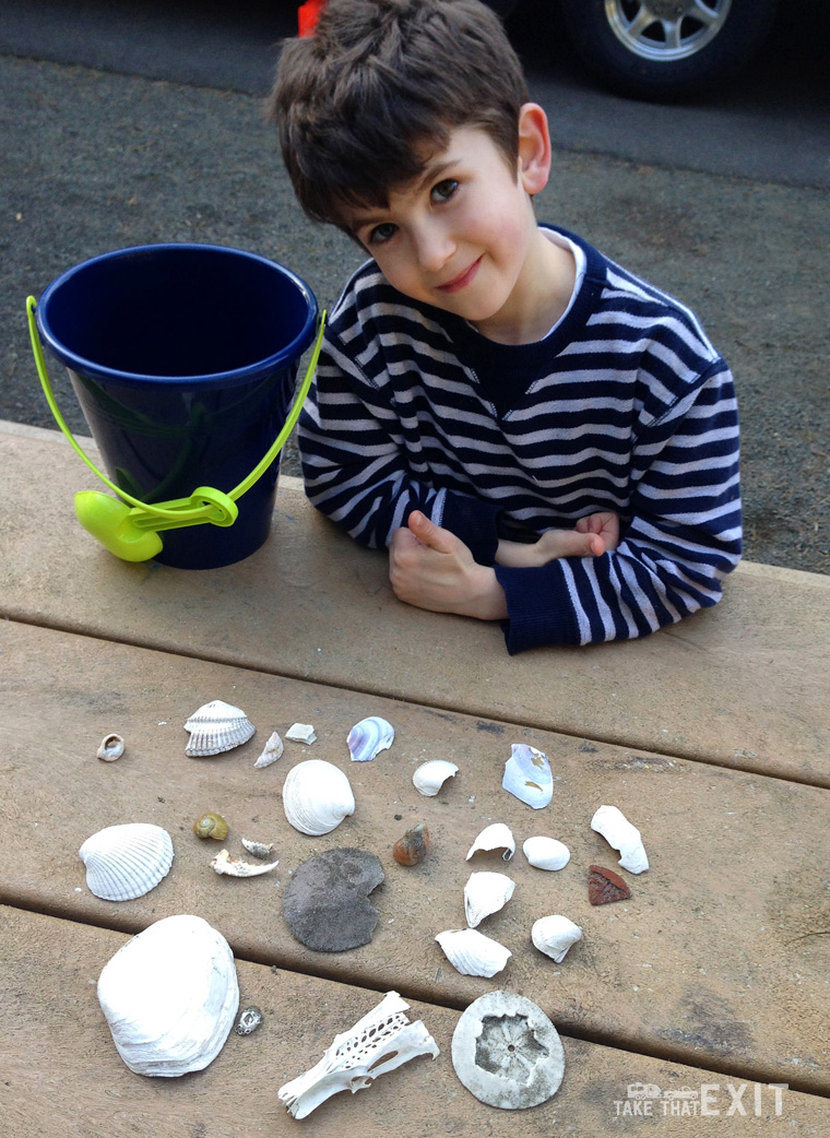 Grayland Beach State Park - A boy and his beach-combing treasures